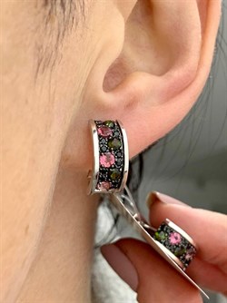 *Серьги Орхидея Микс Турмалин Шпинель арт. С1010Ю/Ag-607/1/3/4-204 вес 4,24 г - фото 238361 *Серьги Орхидея Микс Турмалин Шпинель арт. С1010Ю/Ag-607/1/3/4-204 вес 4,24 г - фото 238361