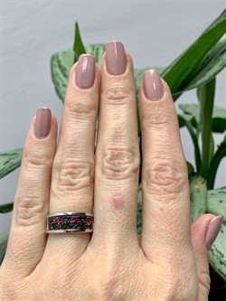 *Кольцо р.16 Орхидея Микс Турмалин Шпинель арт. К1010Ю/Ag-607/1/3/4-535 вес 2,96 г - фото 238372