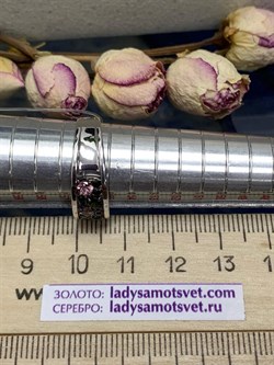 *Кольцо р.16,5 Орхидея Микс Турмалин Шпинель арт. К1010Ю/Ag-607/1/3/4-559 вес 2,96 г - фото 238385