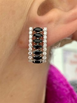 *Серьги Орхидея Турмалин Шерл Бразилия арт. С1546Ю/Ag-617/99-142 вес 4,28 г - фото 238477 *Серьги Орхидея Турмалин Шерл Бразилия арт. С1546Ю/Ag-617/99-142 вес 4,28 г - фото 238477