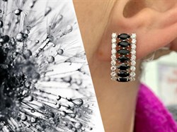 *Серьги Орхидея Турмалин Шерл Бразилия арт. С1546Ю/Ag-617/99-142 вес 4,28 г - фото 238478 *Серьги Орхидея Турмалин Шерл Бразилия арт. С1546Ю/Ag-617/99-142 вес 4,28 г - фото 238478