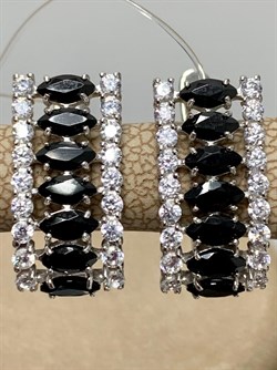 *Серьги Орхидея Турмалин Шерл Бразилия арт. С1546Ю/Ag-617/99-142 вес 4,28 г - фото 238482 *Серьги Орхидея Турмалин Шерл Бразилия арт. С1546Ю/Ag-617/99-142 вес 4,28 г - фото 238482