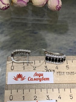 *Серьги Орхидея Турмалин Шерл Бразилия арт. С1546Ю/Ag-617/99-142 вес 4,28 г - фото 238485 *Серьги Орхидея Турмалин Шерл Бразилия арт. С1546Ю/Ag-617/99-142 вес 4,28 г - фото 238485