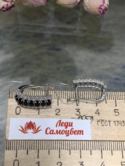 *Серьги Орхидея Турмалин Шерл Бразилия арт. С1546Ю/Ag-617/99-142 вес 4,28 г - фото 238486 *Серьги Орхидея Турмалин Шерл Бразилия арт. С1546Ю/Ag-617/99-142 вес 4,28 г - фото 238486