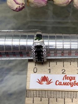 *Кольцо р.18 Орхидея Турмалин Шерл Бразилия арт. К1546Ю/Ag-617/99-696 вес 3,15 г - фото 238550 *Кольцо р.18 Орхидея Турмалин Шерл Бразилия арт. К1546Ю/Ag-617/99-696 вес 3,15 г - фото 238550