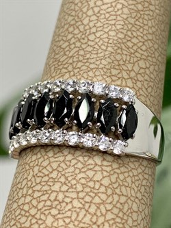 *Кольцо р.18 Орхидея Турмалин Шерл Бразилия арт. К1546Ю/Ag-617/99-696 вес 3,15 г - фото 238553 *Кольцо р.18 Орхидея Турмалин Шерл Бразилия арт. К1546Ю/Ag-617/99-696 вес 3,15 г - фото 238553