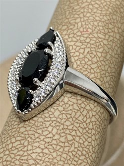 *Кольцо р.17,5 Черный Турмалин Шерл арт. К1543Ю/Ag-617/99-411 вес 3,36 г - фото 238575 *Кольцо р.17,5 Черный Турмалин Шерл арт. К1543Ю/Ag-617/99-411 вес 3,36 г - фото 238575