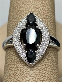 *Кольцо р.17,5 Черный Турмалин Шерл арт. К1543Ю/Ag-617/99-411 вес 3,36 г - фото 238576 *Кольцо р.17,5 Черный Турмалин Шерл арт. К1543Ю/Ag-617/99-411 вес 3,36 г - фото 238576