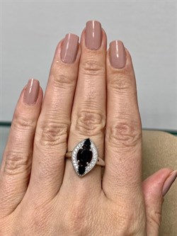 *Кольцо р.17,5 Черный Турмалин Шерл арт. К1543Ю/Ag-617/99-411 вес 3,36 г - фото 238578 *Кольцо р.17,5 Черный Турмалин Шерл арт. К1543Ю/Ag-617/99-411 вес 3,36 г - фото 238578