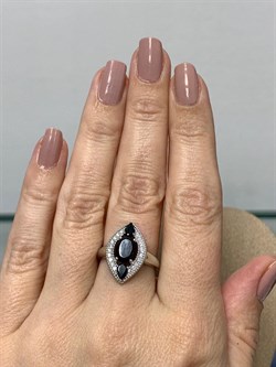 *Кольцо р.17 Черный Турмалин Шерл арт. К1543Ю/Ag-617/99-297 вес 3,4 г - фото 238581 *Кольцо р.17 Черный Турмалин Шерл арт. К1543Ю/Ag-617/99-297 вес 3,4 г - фото 238581