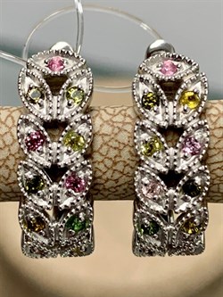 *Серьги Турмалины Забайкалье арт. С1529Ю/Ag-607/6-496 вес 4,28 г - фото 238606