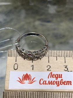 *Кольцо р.17 Турмалины Забайкалье арт. К1529Ю/Ag-607/6-139 вес 2,64 г - фото 238622