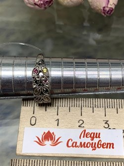 *Кольцо р.17 Турмалины Забайкалье арт. К1529Ю/Ag-607/6-139 вес 2,64 г - фото 238624