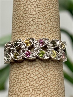 *Кольцо р.17 Турмалины Забайкалье арт. К1529Ю/Ag-607/6-139 вес 2,64 г - фото 238625