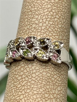 *Кольцо р.17 Турмалины Забайкалье арт. К1529Ю/Ag-607/6-139 вес 2,64 г - фото 238626