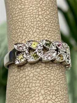 *Кольцо р.17,5 Турмалины Забайкалье арт. К1529Ю/Ag-607/6-184 вес 2,69 г - фото 238630