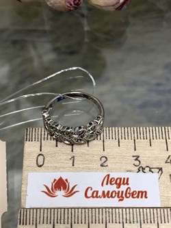 *Кольцо р.17,5 Турмалины Забайкалье арт. К1529Ю/Ag-607/6-184 вес 2,69 г - фото 238637