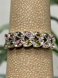 *Кольцо р.20 Турмалины Забайкалье арт. К1529Ю/Ag-607/6-988 вес 2,91 г - фото 238658