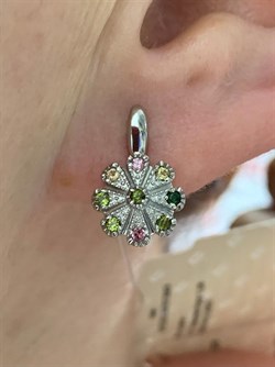 *Серьги Турмалины Урал арт. С1530Ю/Ag-607/6-912 вес 2,76 г - фото 238680