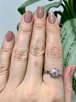 *Кольцо р.19 Турмалины Урал арт. К1530Ю/Ag-607/6-598 вес 2,09 г - фото 238807