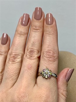 *Кольцо р.18 Турмалины Урал арт. К1530Ю/Ag-607/6-852 вес 2,05 г - фото 238843