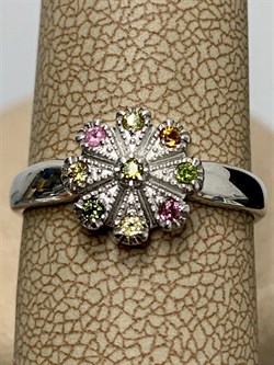 *Кольцо р.18 Турмалины Урал арт. К1530Ю/Ag-607/6-852 вес 2,05 г - фото 238849