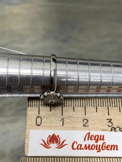 *Кольцо р.17,5 Турмалины Урал арт. К1530Ю/Ag-607/6-516 вес 1,94 г - фото 238884