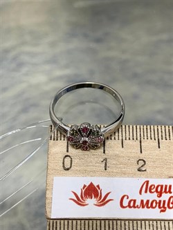 *Кольцо р.18 Турмалины Урал арт. К1530Ю/Ag-607/6-402 вес 2,01 г - фото 238924