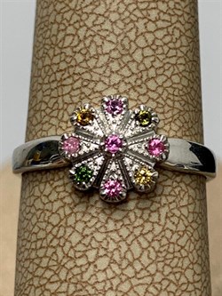 *Кольцо р.18 Турмалины Урал арт. К1530Ю/Ag-607/6-402 вес 2,01 г - фото 238927