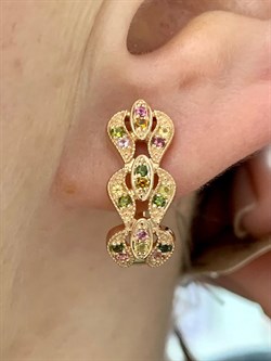 *Серьги Турмалины Урал арт. С1528Ю/Ag-607/6ПОЗ-652 вес 4,08 г - фото 238929 *Серьги Турмалины Урал арт. С1528Ю/Ag-607/6ПОЗ-652 вес 4,08 г - фото 238929