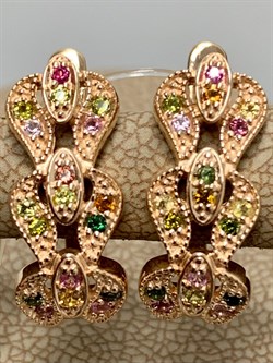 *Серьги Турмалины Урал арт. С1528Ю/Ag-607/6ПОЗ-652 вес 4,08 г - фото 238930 *Серьги Турмалины Урал арт. С1528Ю/Ag-607/6ПОЗ-652 вес 4,08 г - фото 238930