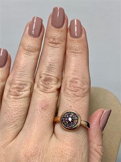 *Кольцо р.19,5 Турмалины Урал арт. К1527Ю/Ag-607/6/9ПОЗ-412 вес 2,88 г - фото 239001