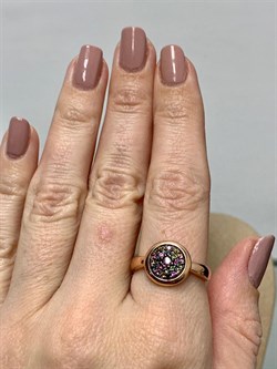 *Кольцо р.19 Турмалины Урал арт. К1527Ю/Ag-607/6/9ПОЗ-733 вес 2,87 г - фото 239033