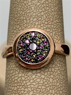 *Кольцо р.19 Турмалины Урал арт. К1527Ю/Ag-607/6/9ПОЗ-733 вес 2,87 г - фото 239040