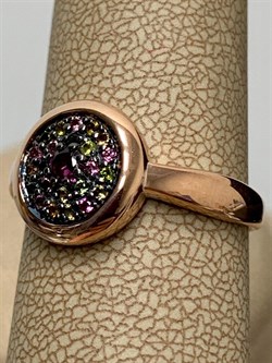 *Кольцо р.19 Турмалины Урал арт. К1527Ю/Ag-607/6/9ПОЗ-733 вес 2,87 г - фото 239042