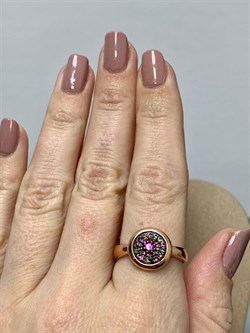 *Кольцо р.18,5 Турмалины Урал арт. К1527Ю/Ag-607/6/9ПОЗ-465 вес 2,88 г - фото 239052