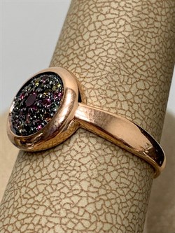 *Кольцо р.18,5 Турмалины Урал арт. К1527Ю/Ag-607/6/9ПОЗ-465 вес 2,88 г - фото 239058