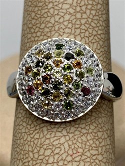 *Кольцо р.17 Турмалины Урал арт. К1532Ю/Ag-617/6-331 вес 3,45 г - фото 239135