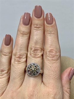 *Кольцо р.17 Турмалины Урал арт. К1532Ю/Ag-617/6-331 вес 3,45 г - фото 239136