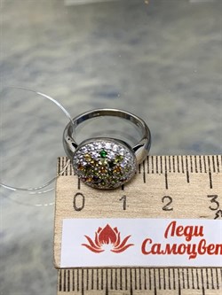 *Кольцо р.17 Турмалины Урал арт. К1532Ю/Ag-617/6-331 вес 3,45 г - фото 239140