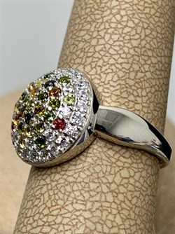 *Кольцо р.17 Турмалины Урал арт. К1532Ю/Ag-617/6-331 вес 3,45 г - фото 239143