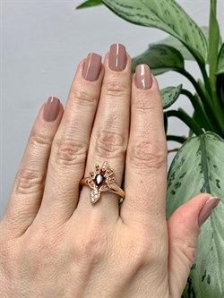 *Кольцо р.19,5 Турмалины Микс Гранат Мозамбик арт. К1523Ю/Ag-617/6/11ПОЗ-910 вес 2,48 г - фото 239276