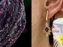 *Серьги Турмалины Микс Гранат Мозамбик арт. С1523Ю/Ag-617/6/11ПОЗ-543 вес 6,28 г - фото 239278