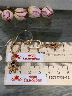 *Серьги Турмалины Микс Гранат Мозамбик арт. С1523Ю/Ag-617/6/11ПОЗ-543 вес 6,28 г - фото 239283