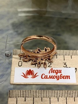 *Кольцо р.19 Орхидея Микс Турмалин Аметист арт. К1721Ю/Ag-607/4/14ПОЗ-668 вес 3,87 г - фото 239355