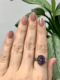 *Кольцо р.17,5  Орхидея Микс Танзанит Турмалин Шпинель арт. К1008Ю/Ag-607/1/3/8-471 вес 2,7 г - фото 239383 *Кольцо р.17,5  Орхидея Микс Танзанит Турмалин Шпинель арт. К1008Ю/Ag-607/1/3/8-471 вес 2,7 г - фото 239383