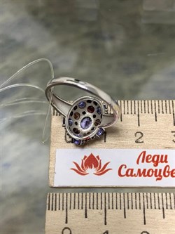 *Кольцо р.17,5  Орхидея Микс Танзанит Турмалин Шпинель арт. К1008Ю/Ag-607/1/3/8-471 вес 2,7 г - фото 239385 *Кольцо р.17,5  Орхидея Микс Танзанит Турмалин Шпинель арт. К1008Ю/Ag-607/1/3/8-471 вес 2,7 г - фото 239385