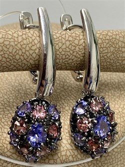 *Серьги Орхидея Микс Танзанит Турмалин Шпинель арт. С1008Ю/Ag-607/1/3/8-495 вес 5,47 г - фото 239391 *Серьги Орхидея Микс Танзанит Турмалин Шпинель арт. С1008Ю/Ag-607/1/3/8-495 вес 5,47 г - фото 239391