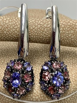 *Серьги Орхидея Микс Танзанит Турмалин Шпинель арт. С1008Ю/Ag-607/1/3/8-495 вес 5,47 г - фото 239392 *Серьги Орхидея Микс Танзанит Турмалин Шпинель арт. С1008Ю/Ag-607/1/3/8-495 вес 5,47 г - фото 239392