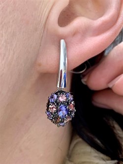 *Серьги Орхидея Микс Танзанит Турмалин Шпинель арт. С1008Ю/Ag-607/1/3/8-495 вес 5,47 г - фото 239393 *Серьги Орхидея Микс Танзанит Турмалин Шпинель арт. С1008Ю/Ag-607/1/3/8-495 вес 5,47 г - фото 239393